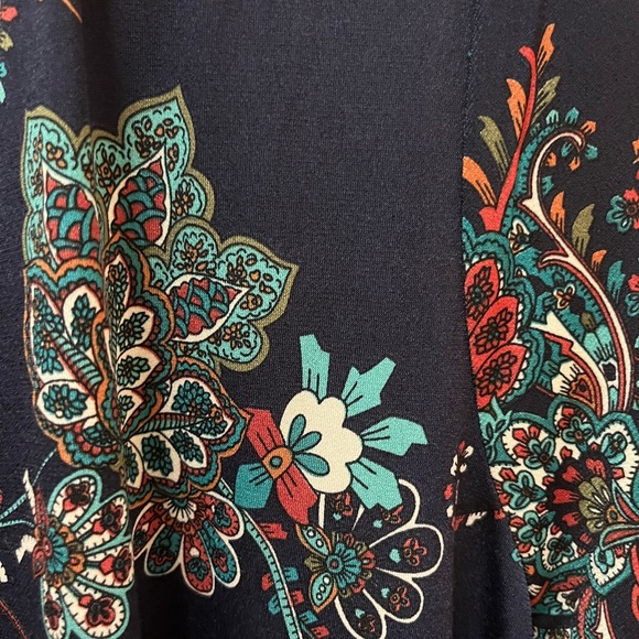 Susan Graver Split-Neck Top w/trim - Picture 2 of 3